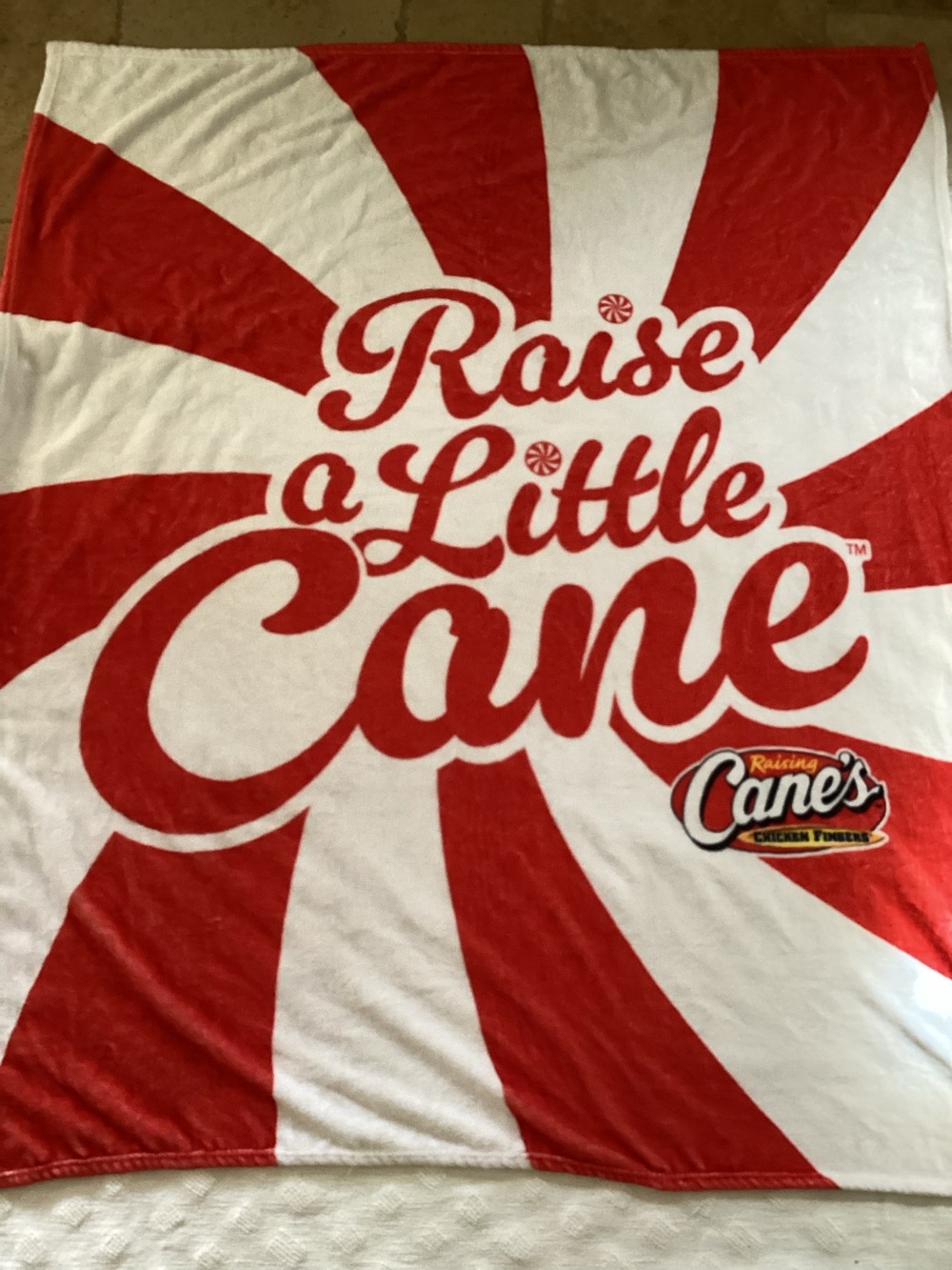 Raising Cane’s Raise A Little Cane Plush Throw Holiday Blanket 50X60 Promo